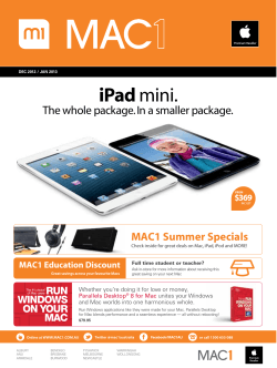 iPad The whole package. In a smaller package. MAC1 Summer Specials RUN