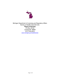 Michigan Department of Licensing and Regulatory Affairs PO Box 30193