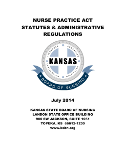 NURSE PRACTICE ACT STATUTES &amp; ADMINISTRATIVE REGULATIONS July 2014