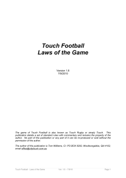 Touch Football Laws of the Game Version 1.6