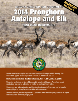 2014 Pronghorn Antelope and Elk ArizonA GAme And Fish depArtment hunt drAw inFormAtion