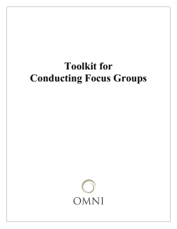 Toolkit for Conducting Focus Groups