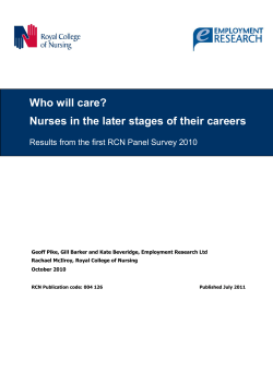 Who will care? Nurses in the later stages of their careers