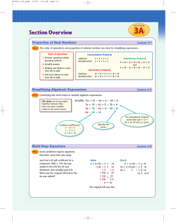 Simplifying Algebraic Expressions Multi-Step Equations Lesson 3-2 Lesson 3-3