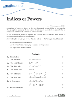 Indices or Powers