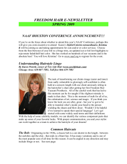 FREEDOM HAIR E-NEWSLETTER SPRING 2009 NAAF HOUSTON CONFERENCE ANNOUNCEMENT!!!