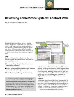 Reviewing CobbleStone Systems: Contract Web INFORMATION TECHNOLOGY
