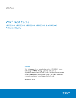 VNX FAST Cache VNX5100, VNX5300, VNX5500, VNX5700, &amp; VNX7500