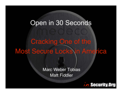 Open in 30 Seconds Cracking One of the Marc Weber Tobias