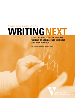 WRITING NEXT EFFECTIVE STRATEGIES TO IMPROVE WRITING OF ADOLESCENTS IN MIDDLE
