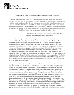 The Safety of Legal Abortion and the Hazards of Illegal...