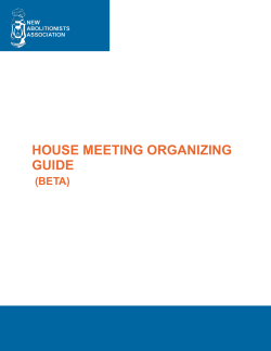 HOUSE MEETING ORGANIZING GUIDE (BETA)