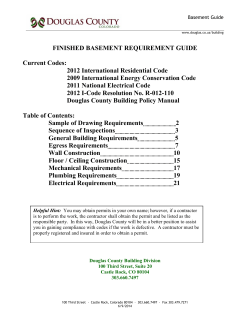 FINISHED BASEMENT REQUIREMENT GUIDE  Current Codes: 2012 International Residential Code