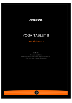 YOGA TABLET 8 User Guide V1.0