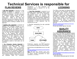 Technical Services is responsible for PLAN REVIEWS LICENSING