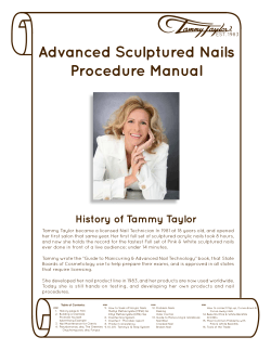 Advanced Sculptured Nails Procedure Manual History of Tammy Taylor