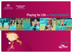 Playing for Life — Touch Football ausport.gov.au