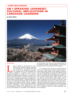 L am i speaking Japanese? Cultural impliCations in language learning