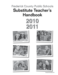 2010 2011 Substitute Teacher’s Handbook