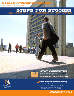 Steps for Success @ NASSAU COMMUNITY COLLEGE Stay CONNECTED!