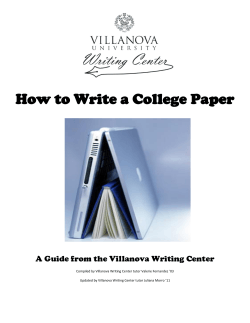 How to Write a College Paper