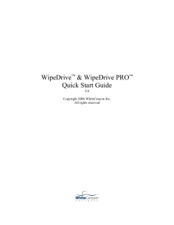 WipeDrive &amp; WipeDrive PRO Quick Start Guide