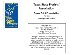 Texas State Florists’ Association Power Point Presentation for the
