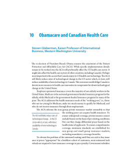 10  Obamacare and Canadian Health Care Business, Western Washington University