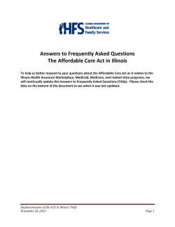 Answers to Frequently Asked Questions The Affordable Care Act in Illinois