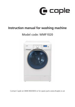 Instruction manual for washing machine Model code: WMF1020