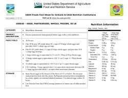 USDA Foods Fact Sheet for Schools &amp; Child Nutrition Institutions