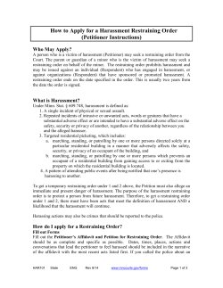 How to Apply for a Harassment Restraining Order (Petitioner Instructions)