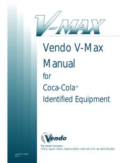 Vendo V-Max Manual for Coca-Cola