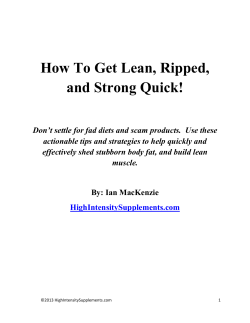 How To Get Lean, Ripped, and Strong Quick!