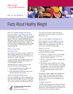 Facts About Healthy Weight National Heart, Lung, and Blood Institute