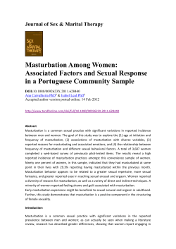 Masturbation Among Women: Associated Factors and Sexual Response