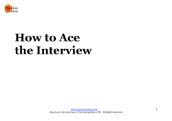 How to Ace the Interview  