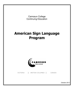 American Sign Language  Program Camosun College