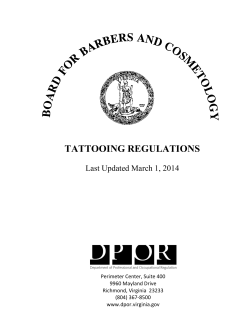 TATTOOING REGULATIONS Last Updated March 1, 2014