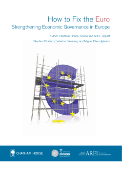 How to Fix the Euro Strengthening Economic Governance in Europe