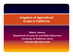 Irrigation of Agricultural Crops in California