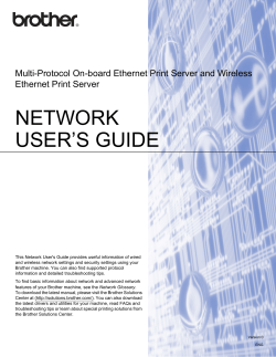 NETWORK USER’S GUIDE  Multi-Protocol On-board Ethernet Print Server and Wireless