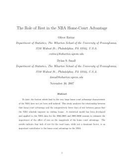 The Role of Rest in the NBA Home-Court Advantage