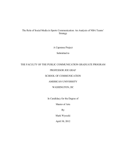 The Role of Social Media in Sports Communication: An Analysis... Strategy A Capstone Project