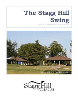 The Stagg Hill Swing  Newsletter for the month of August 2014