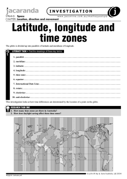 Latitude, longitude and time zones Space