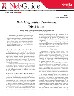 Drinking Water Treatment: Distillation Know how. Know .