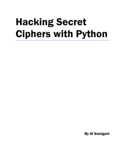 Hacking Secret Ciphers with Python  By Al Sweigart