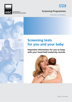 Screening tests for you and your baby with your hand-held maternity records