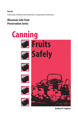 Fruits Safely Canning Wisconsin Safe Food